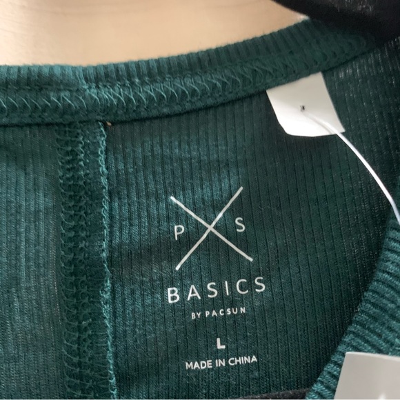 PS Basics by Pacsun 
Forest Green Ribbed Cropped T-Shirt NWT - Picture 6 of 10